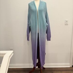 Free People Come Together Sweater Cardigan Women's Small Multi Ombre Open Front